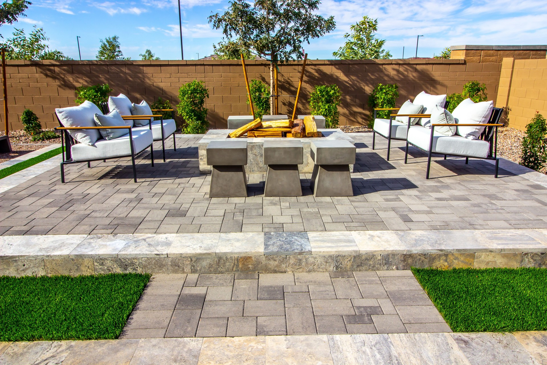 Back Patio Conversation Area With Fire Pit